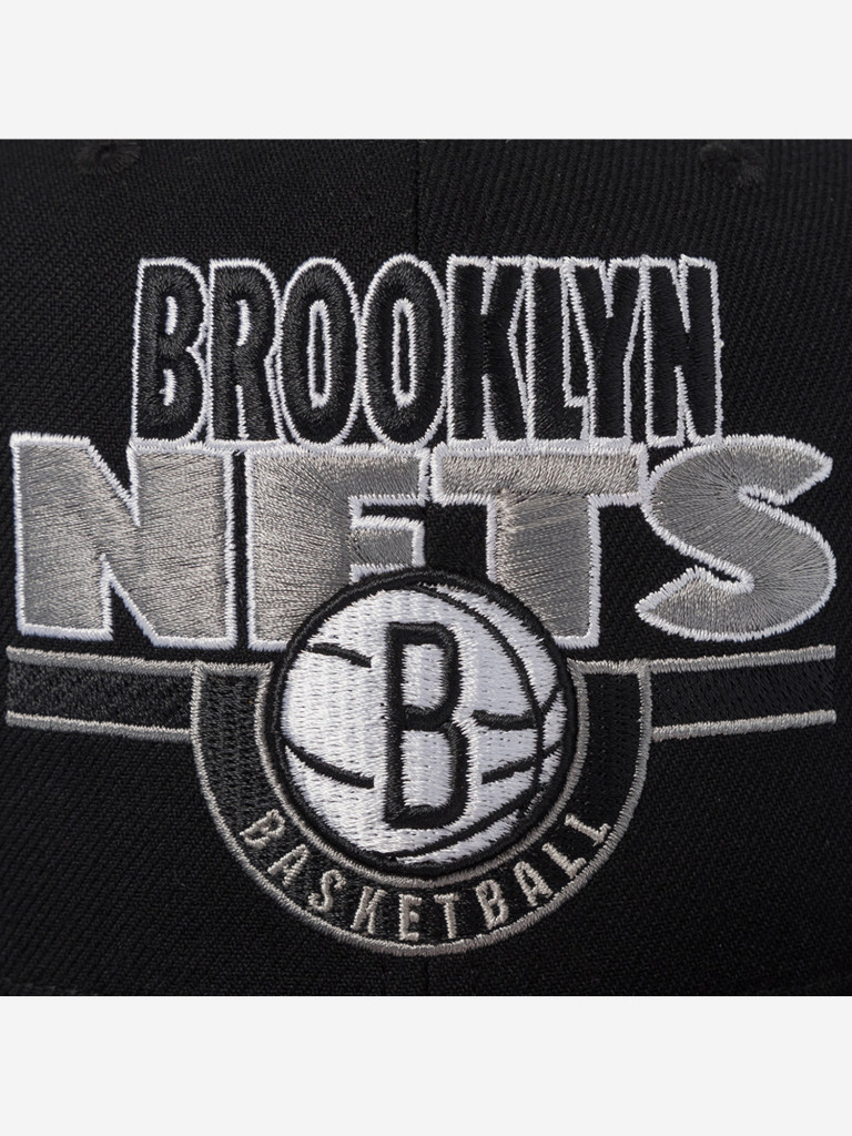 Бейсболка с прямым козырьком MITCHELL NESS HS9732-BNEBLCK Brooklyn Nets NBA