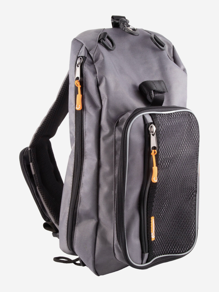 Сумка-рюкзак рыболовная Следопыт Sling Shoulder Bag, 44х24х17 см, цвет серый.