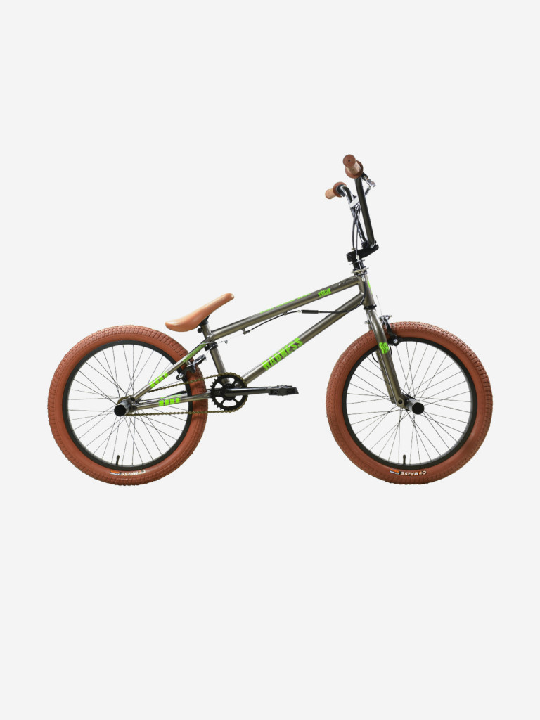 Велосипед подростковый Stark Madness BMX 2 графит/зеленый неон/песочный