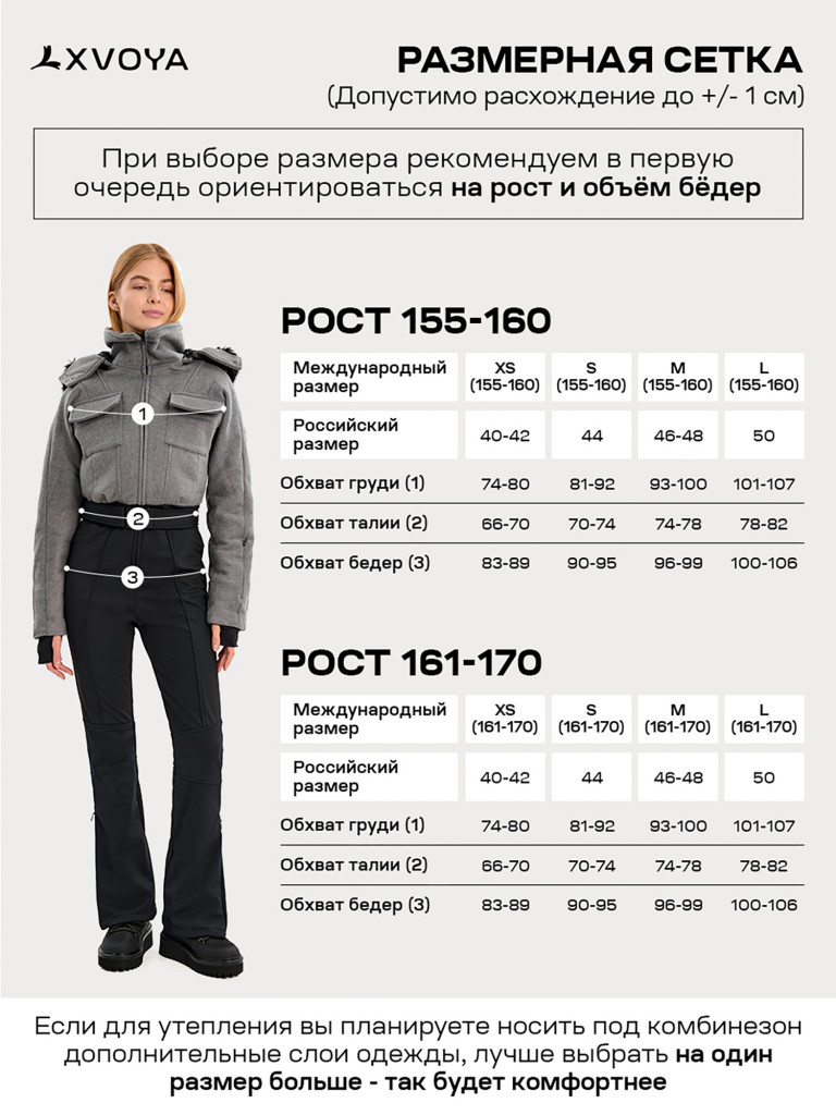 Комбинезон горнолыжный XVOYA женский серый