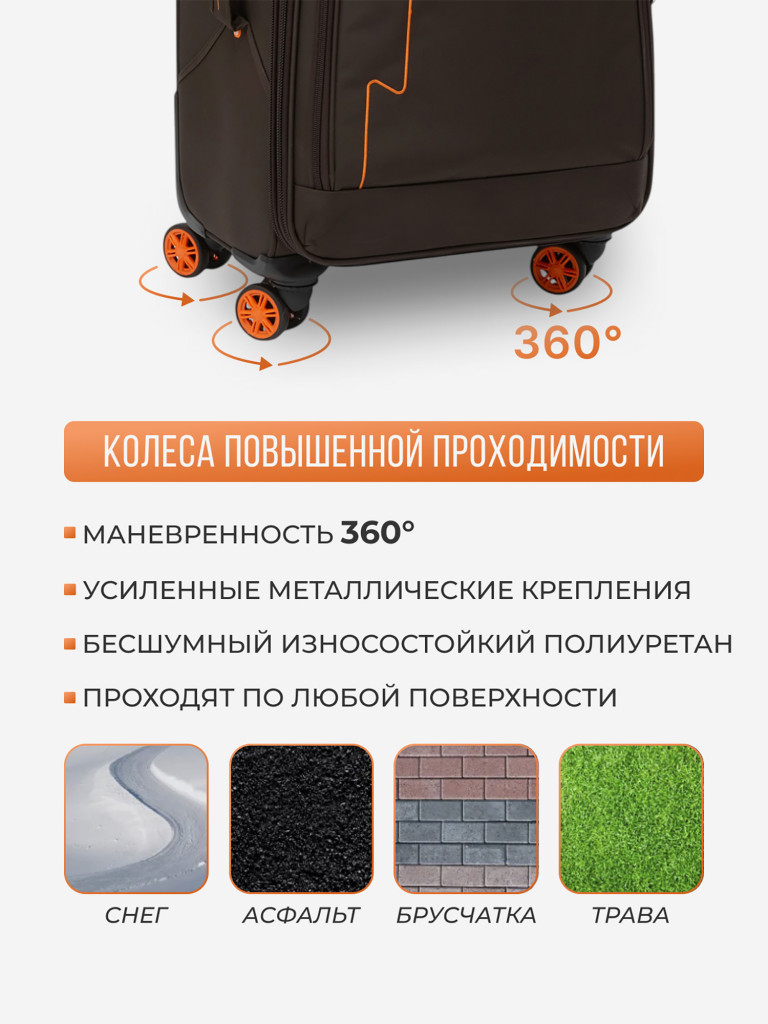 Чемодан Tevin s ручная кладь тканевый неубиваемый
