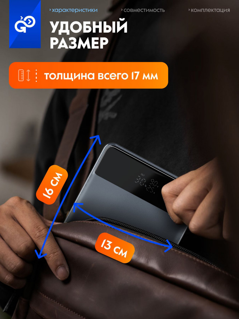 Повербанк GoGadget Boost 20 Pro Max, 20000 мАч