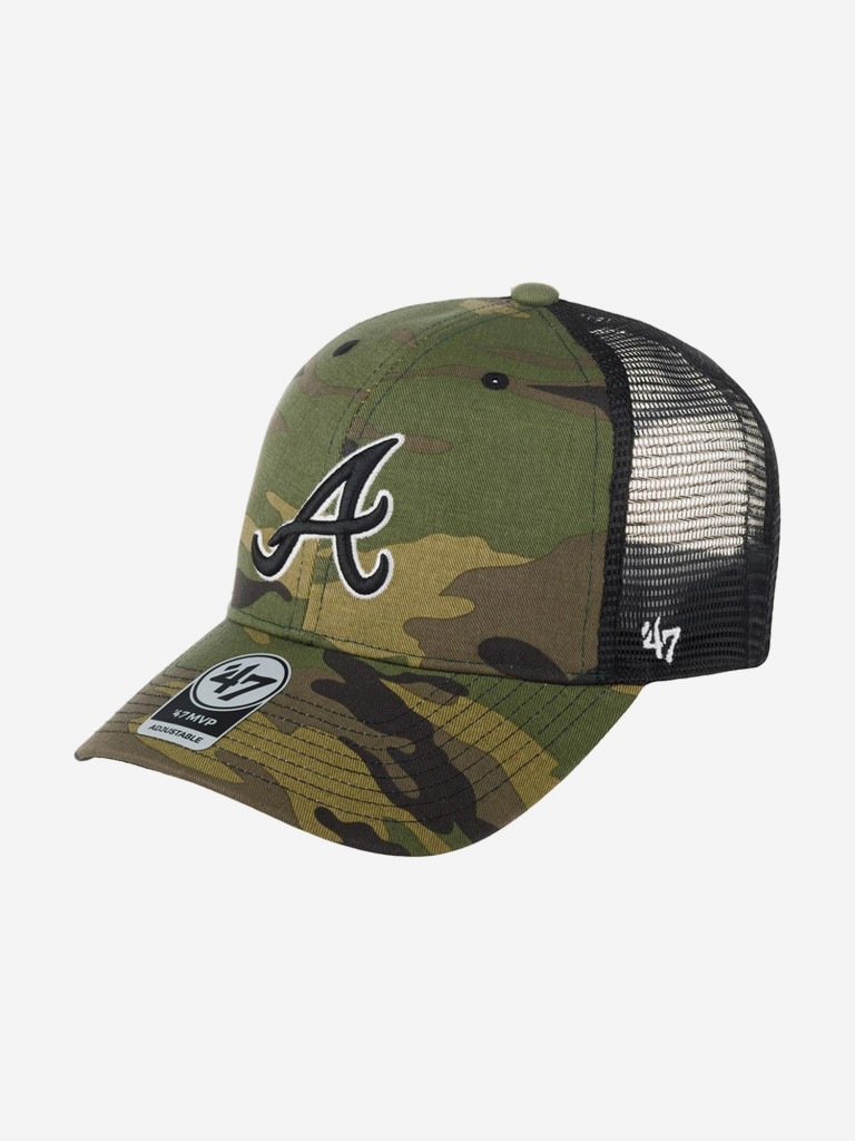 Бейсболка с сеточкой 47 BRAND B-CBRAN01GWP-CMB Atlanta Braves MLB (оливковый)