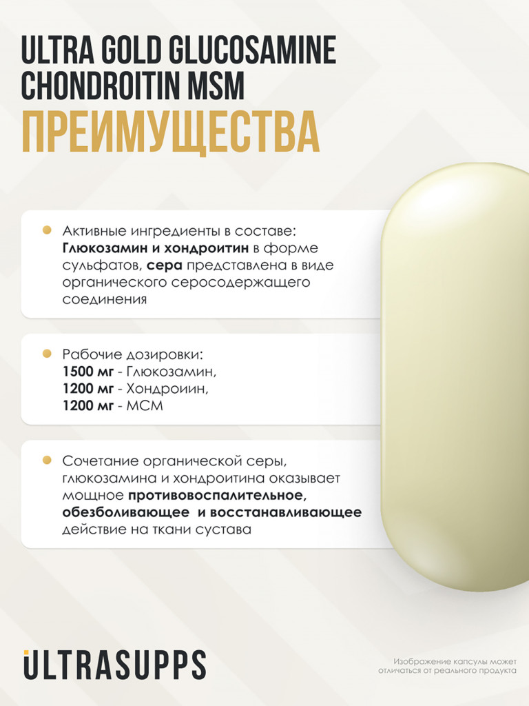 Глюкозамин хондроитин msm UltraSupps, 150 таблеток