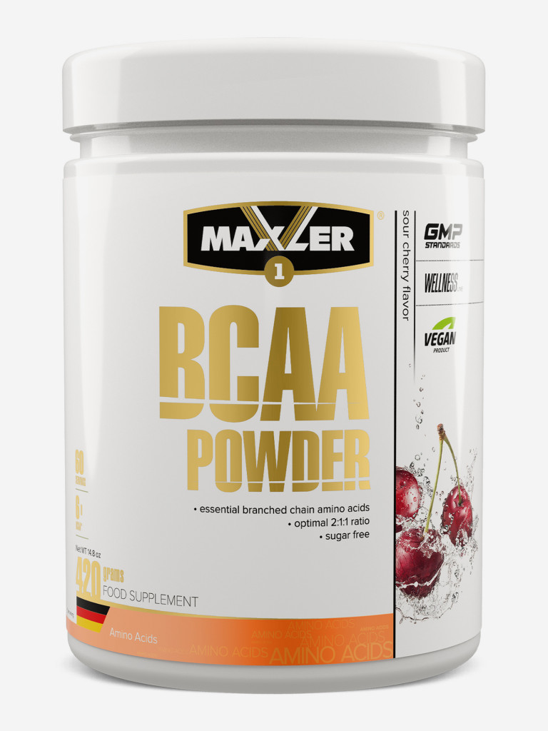 Аминокислоты Maxler BCAA Powder EU 420 гр. Восстановление и набор массы. Вишня