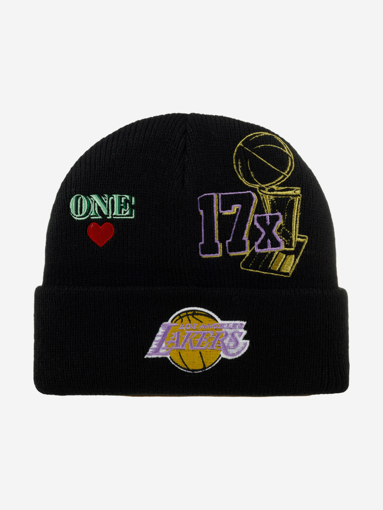 Шапка с отворотом MITCHELL NESS KTCFSH21011-LALBLCK Los Angeles Lakers NBA (черный)