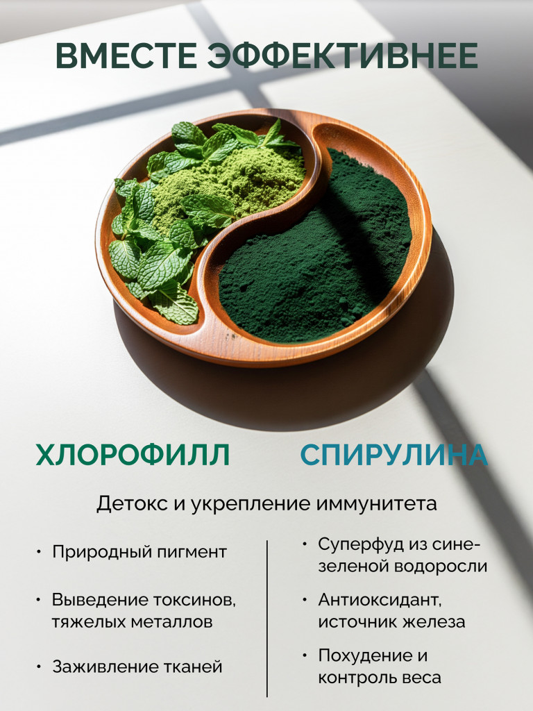 Хлорофилл жидкий со спирулиной 500 мл., MedCraft