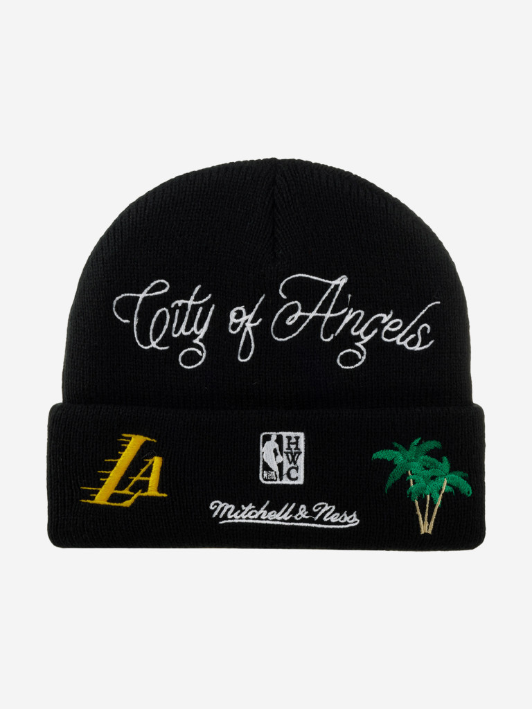Шапка с отворотом MITCHELL NESS KTCFSH21011-LALBLCK Los Angeles Lakers NBA (черный)