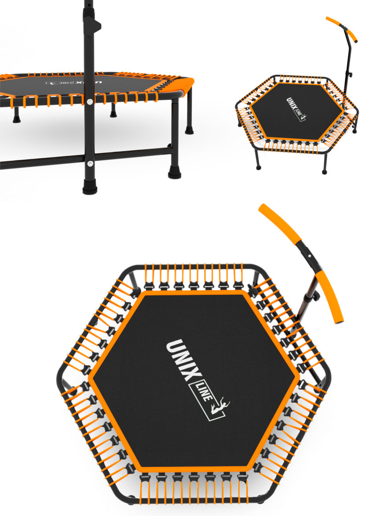 Батут спортивный для фитнеса и джампинга UNIX Line Fitness 125 см, оранжевый