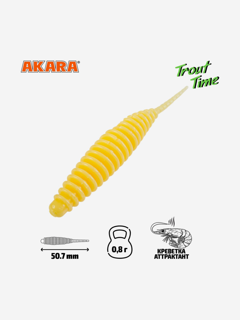 Силиконовая приманка Akara Trout Time REX 2 446, Shrimp (20 шт.)