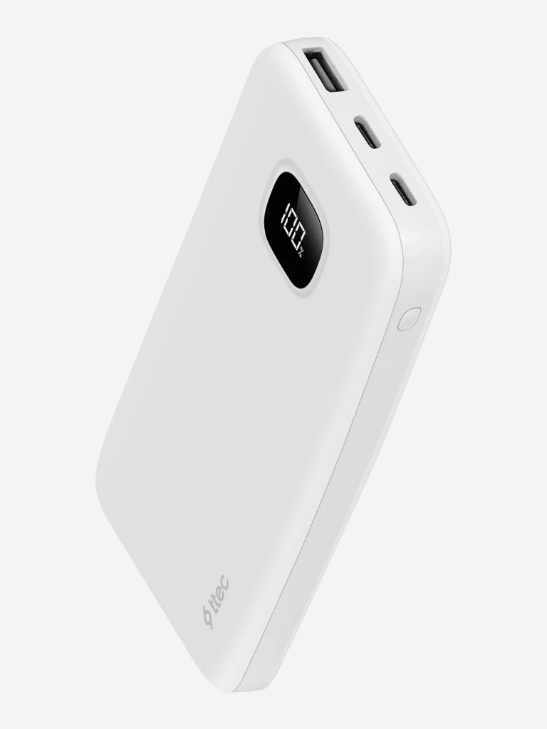 Внешний аккумулятор TTEC ChargeUp LCD 10.000mAh. Цвет: белый