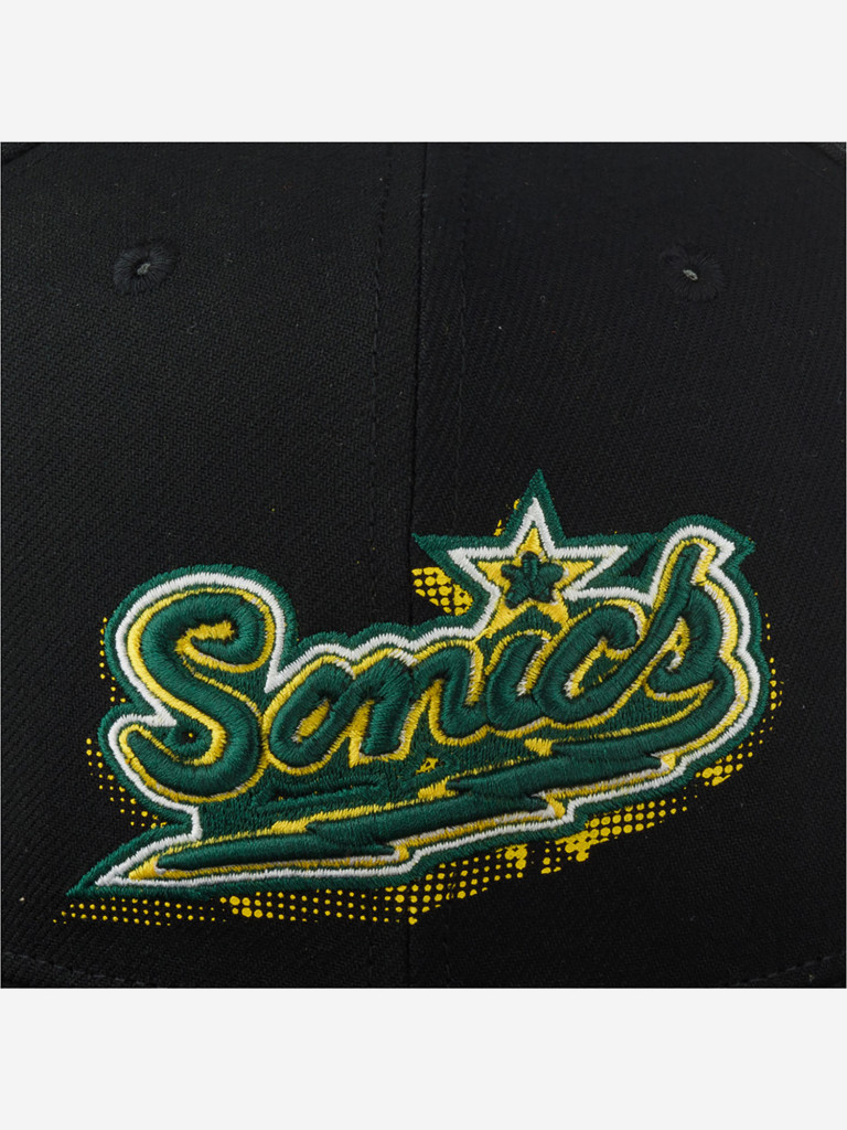 Бейсболка с прямым козырьком MITCHELL NESS HHSS5820-SSUYYPPPBLCK Seattle Supersonics NBA (черный)