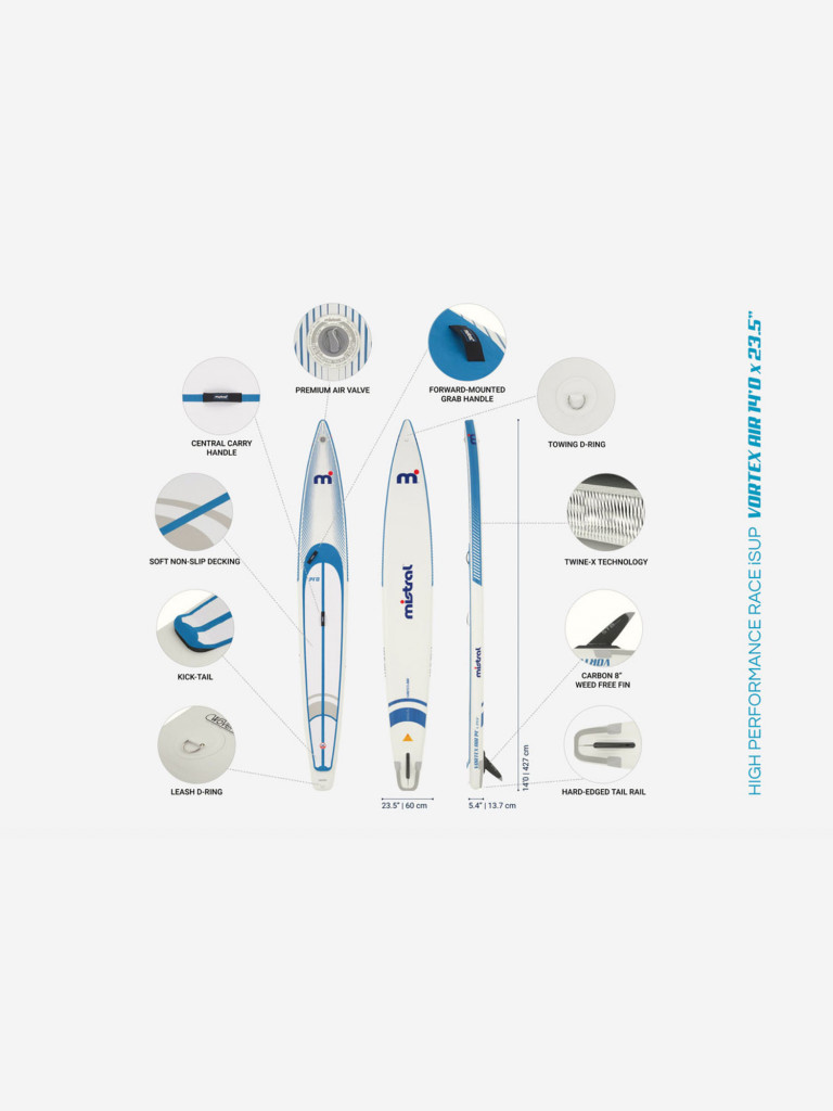 Надувная туринговая доска для SUP-серфинга Mistral VORTEX AIR 14`0 X 23``5