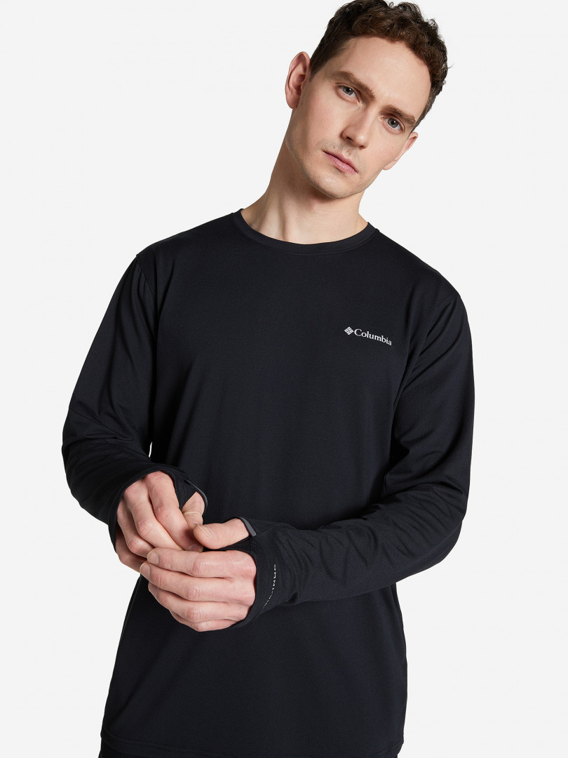 Футболка с длинным рукавом мужская Columbia Tech Trail Long Sleeve Crew II, Черный