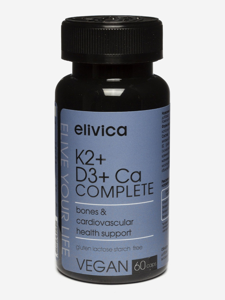 K2+D3+Ca Комплит elivica  «K2+D3+Ca Сomplete», 60 капсул