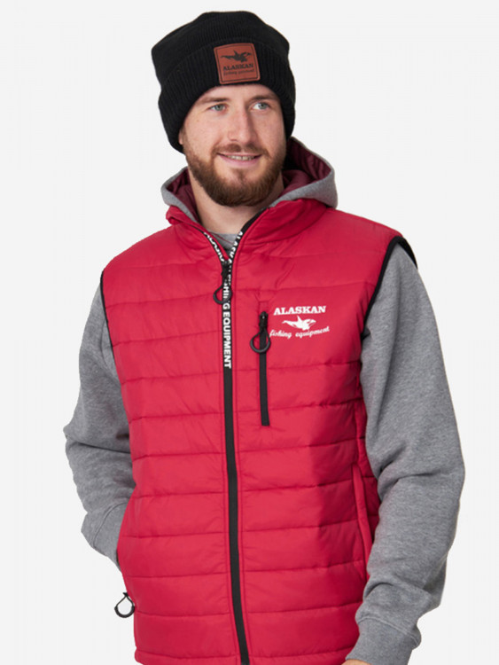 Жилет мужской Alaskan Juneau Vest Red утепленный стеганый для рыбалки и охоты