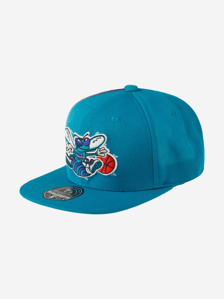 Бейсболка с прямым козырьком MITCHELL NESS HHSF2990-CHOYYPPPTEAL Charlotte Hornets NBA (голубой)