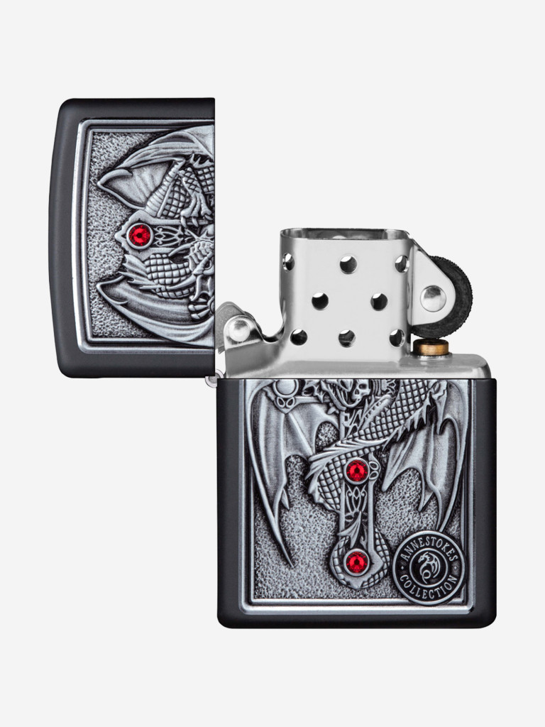 Зажигалка Zippo Winged Dragon Cross Black Matte