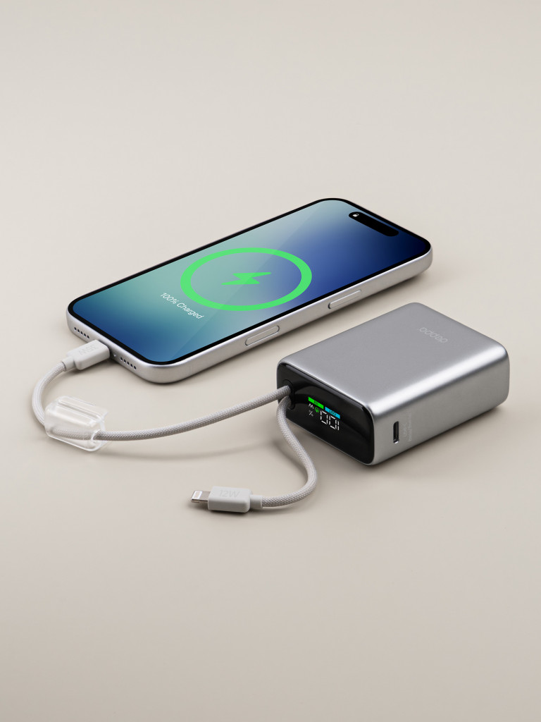 Внешний аккумулятор NRG Turbo 10000 мА-ч (38.5 Вт-ч), 35Вт вых., USB-C / Lightning кабели, цветной дисплей
