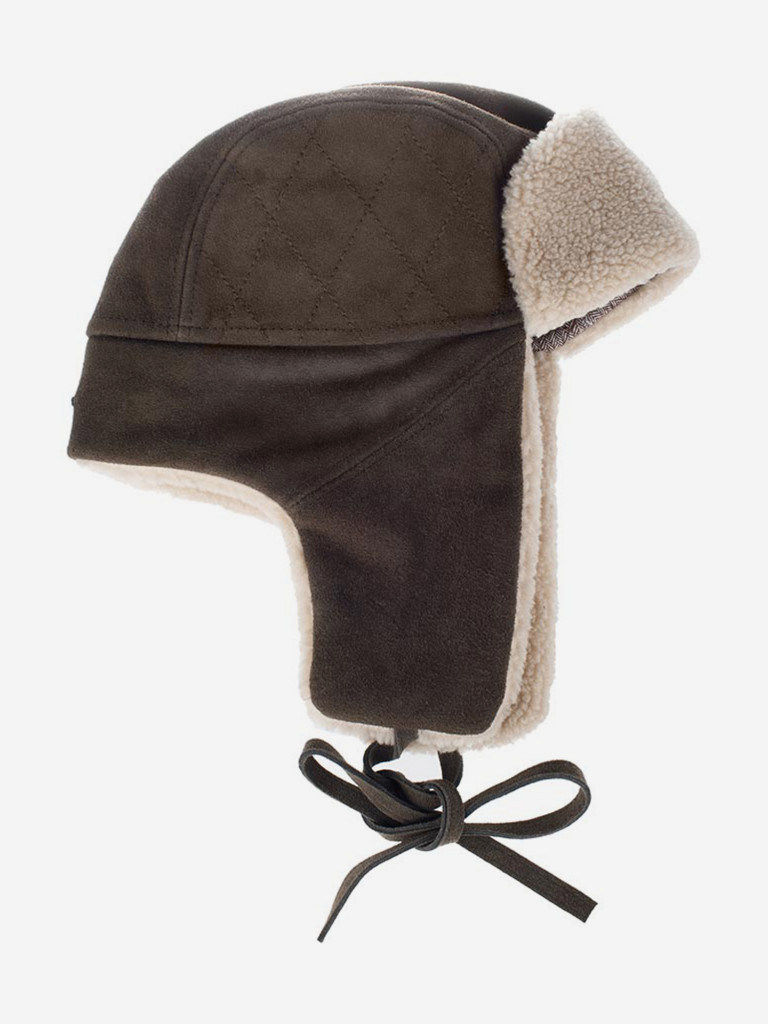 Шапка-ушанка STETSON 9297302 BOMBER CAP CALF SPLIT (серый)