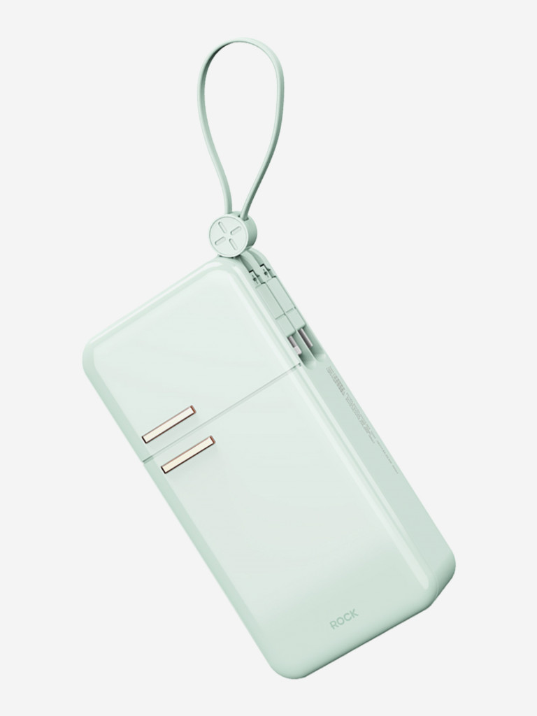 Внешний аккумулятор ROCK Y18 Fridge Series Fast Charging Power Bank with Cables зеленый