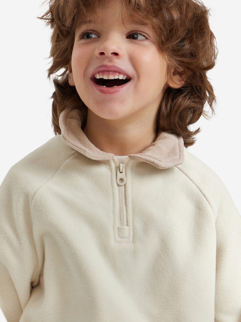 Джемпер флисовый модель «поло» детский HAPPY BABY