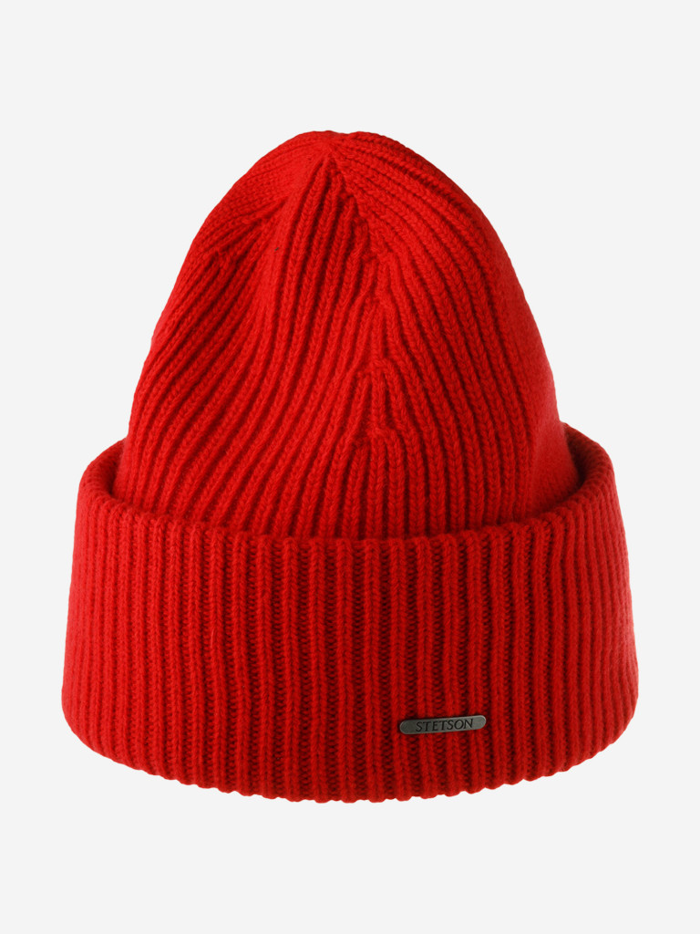 Шапка с отворотом STETSON 8599382 BEANIE WOOL (красный)