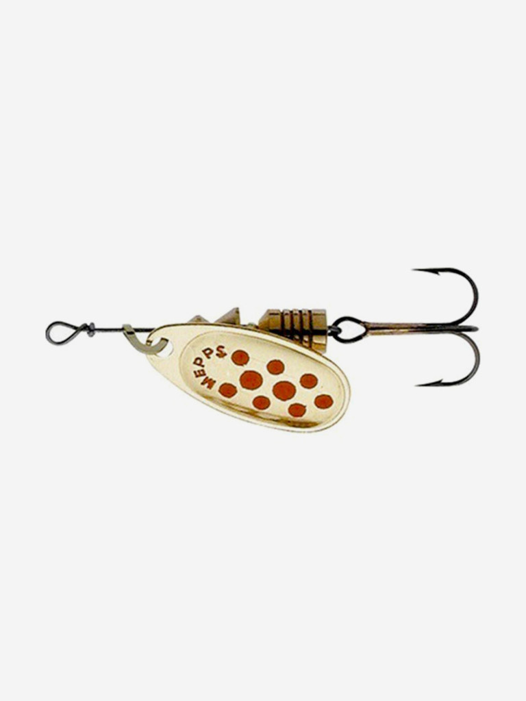 Блесна для рыбалки вертушка Mepps COMET PTS, 4, Gold/Red dots, комплект из 5 штук