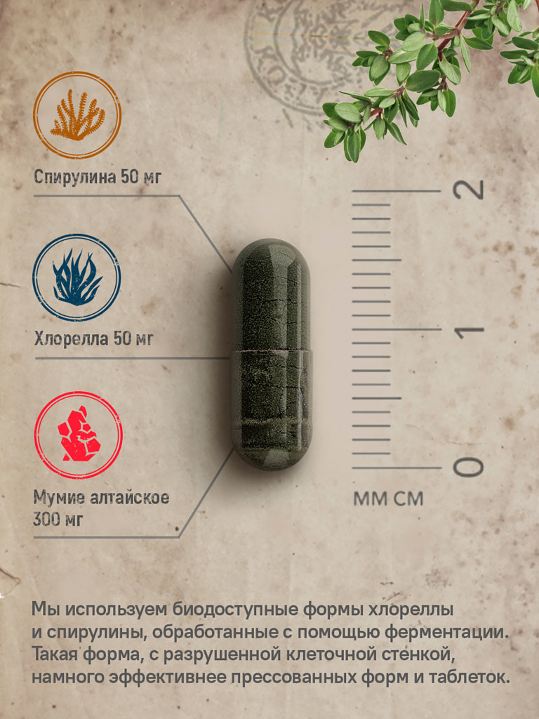 Набор Мумие со спирулиной и хлореллой (2 шт.), MedCraft