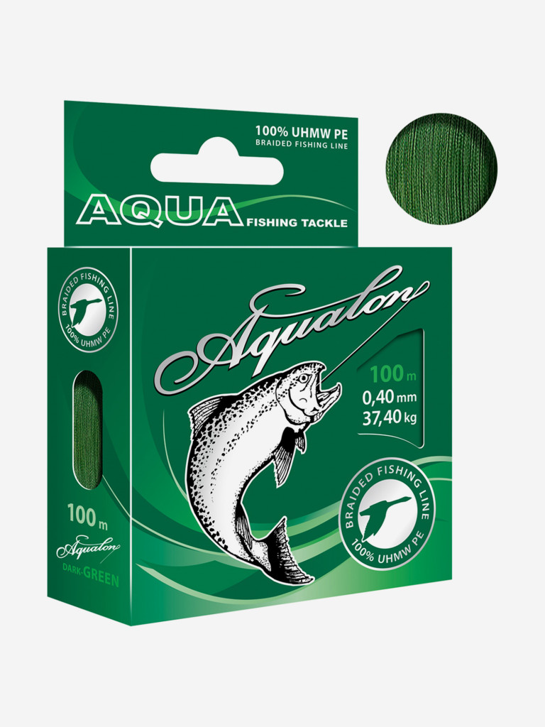 Плетеный шнур для рыбалки AQUA Aqualon Dark-Green 0,40mm 100m