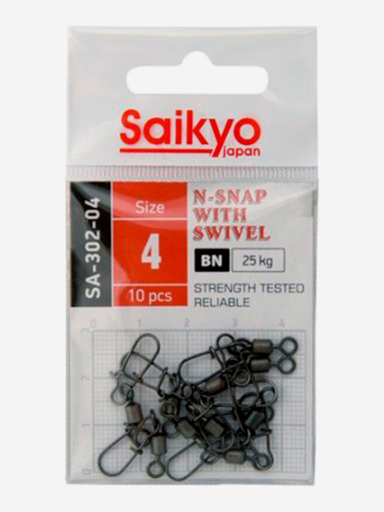 Вертлюг с застежкой Saikyo SA-302-04 (2 упаковки по 10 штук)