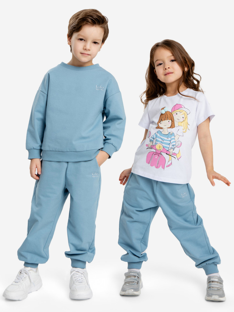 Джоггеры базовые голубые детские Button Blue