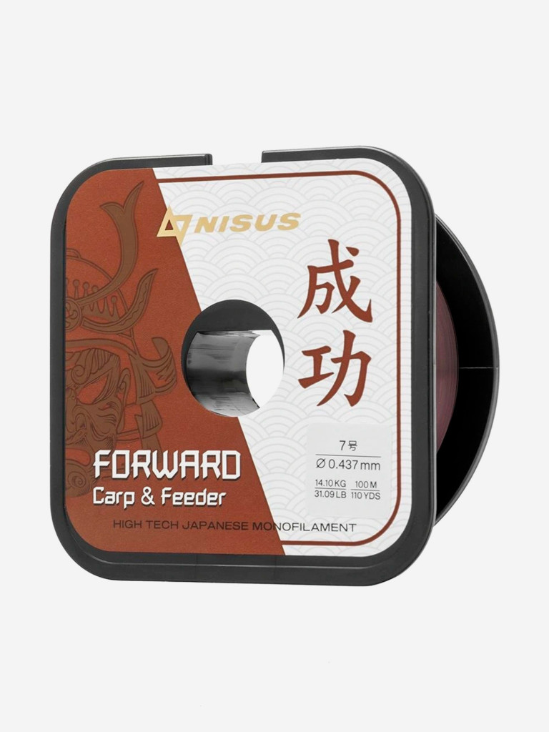Леска для рыбалки Nisus FORWARD Carp&Feeder Nylon 0,437мм, 100м, 14,1кг, темно-коричневый