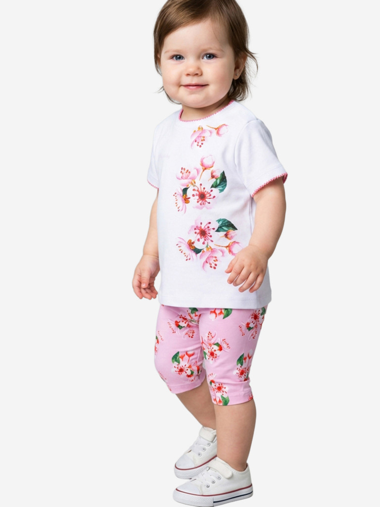 Комплект для девочек: футболка, легинсы укороченные PlayToday