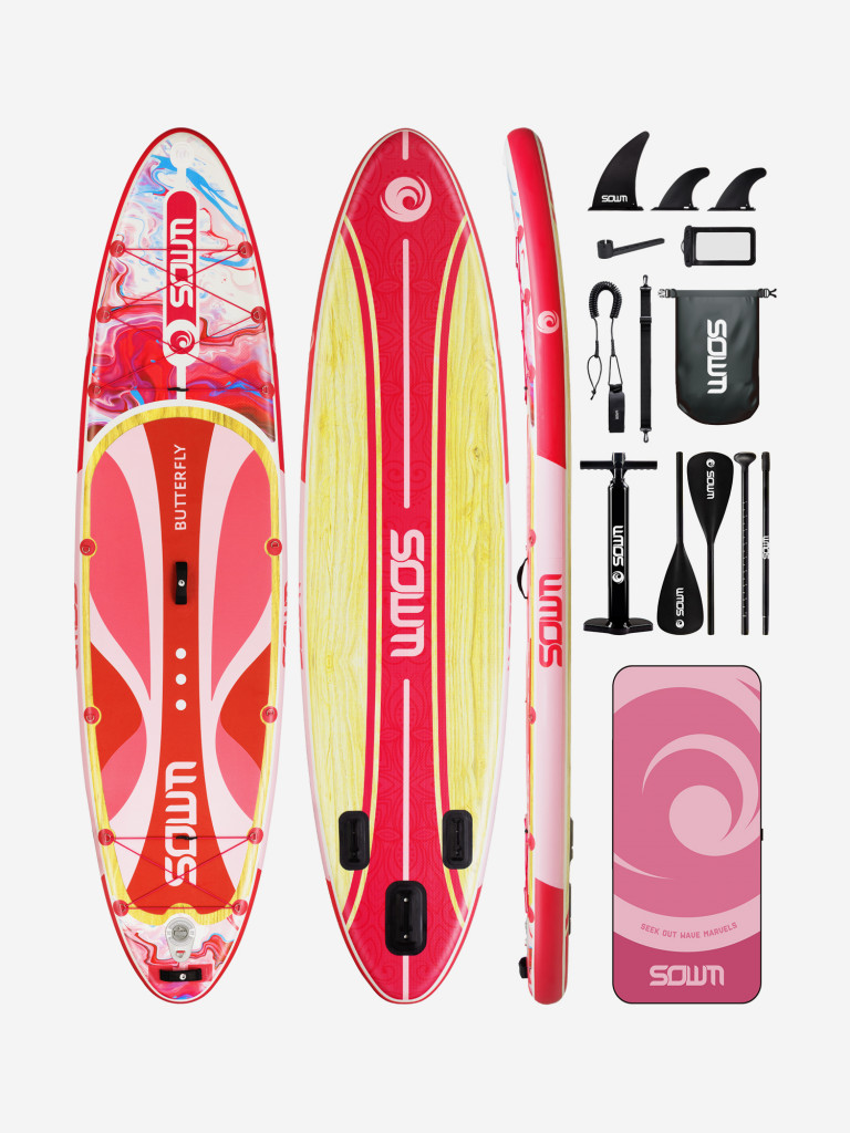 Надувная SUP-доска SOWM PINK, 11' 335*84*15 см сапборд