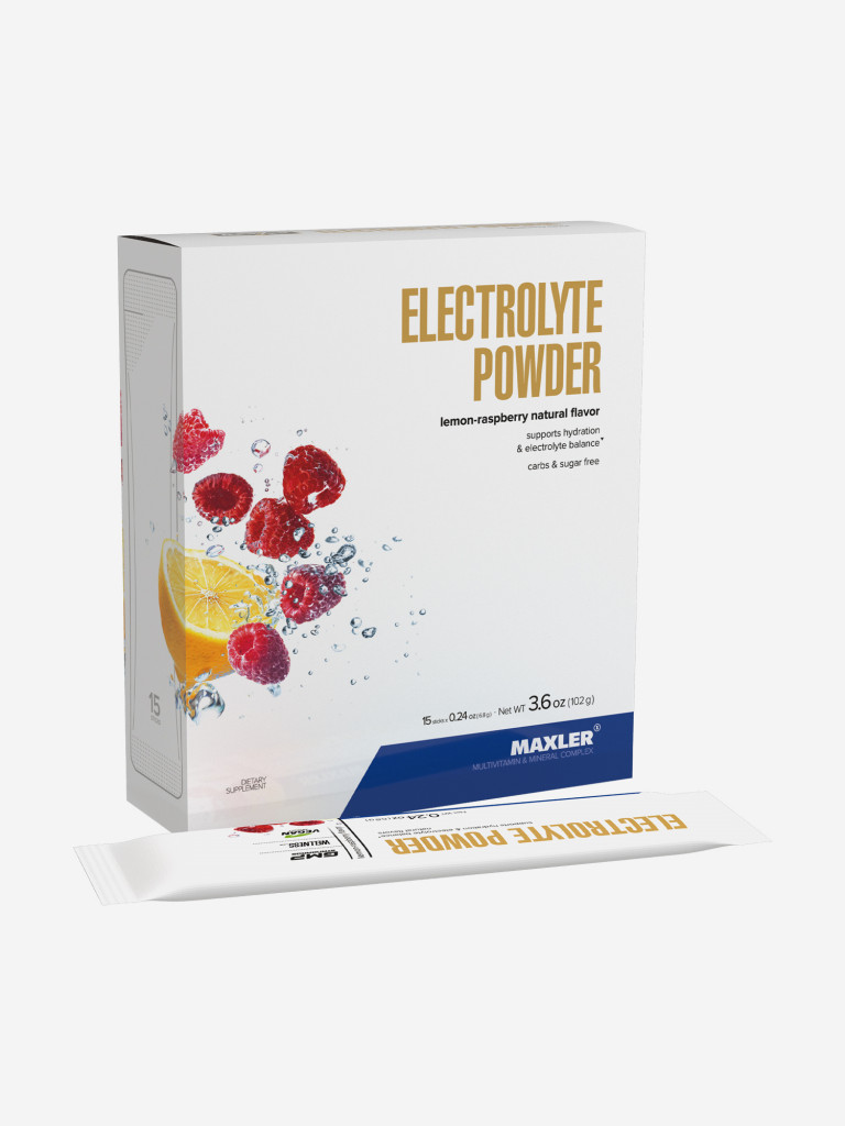 Электролиты порционные Maxler Electrolyte Powder ( 15 шт. по 6,8 гр.) - Лимон-Малина