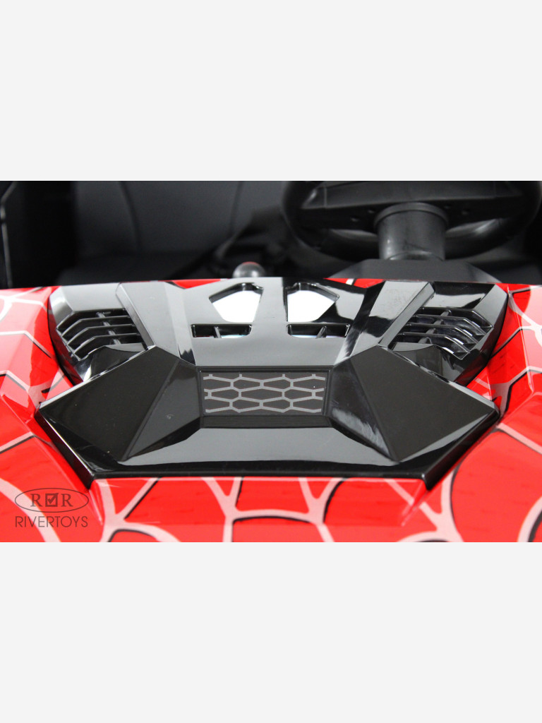 Детский электромобиль RIVERTOYS A707AA LUX NEW 4WD красный спайдер