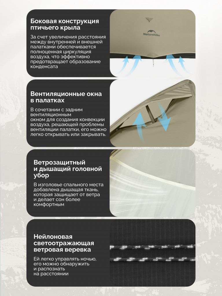 Палатка Naturehike Cloud up Pro CNK2350WS020 одноместная светло-серый