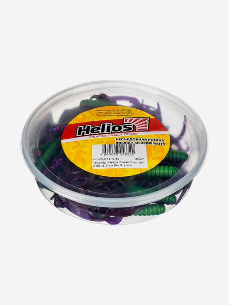 Мягкая приманка Helios Credo Four Tail, 3,35'' / 8,5 см, Fio & Lime, 30 шт (HS-20-014-N-30)