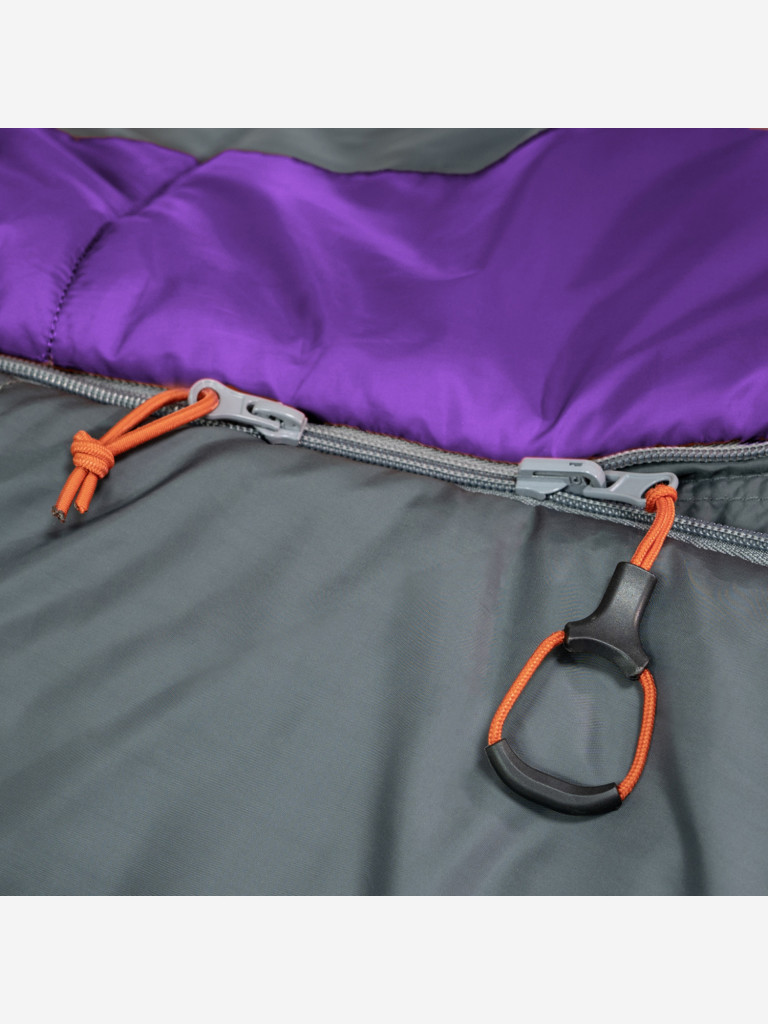 Спальный мешок TALBERG SUMMIT EXP -18°C, серый/фиолетовый, правый