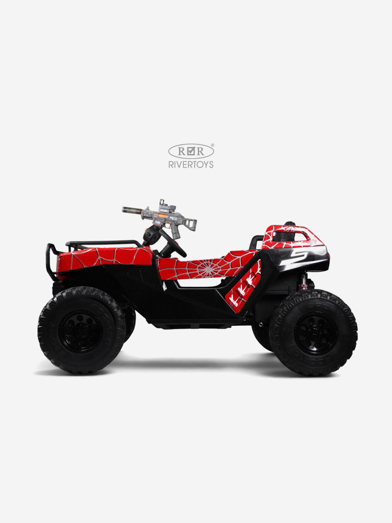 Детский электромобиль RIVERTOYS A505AA-LUX красный спайдер
