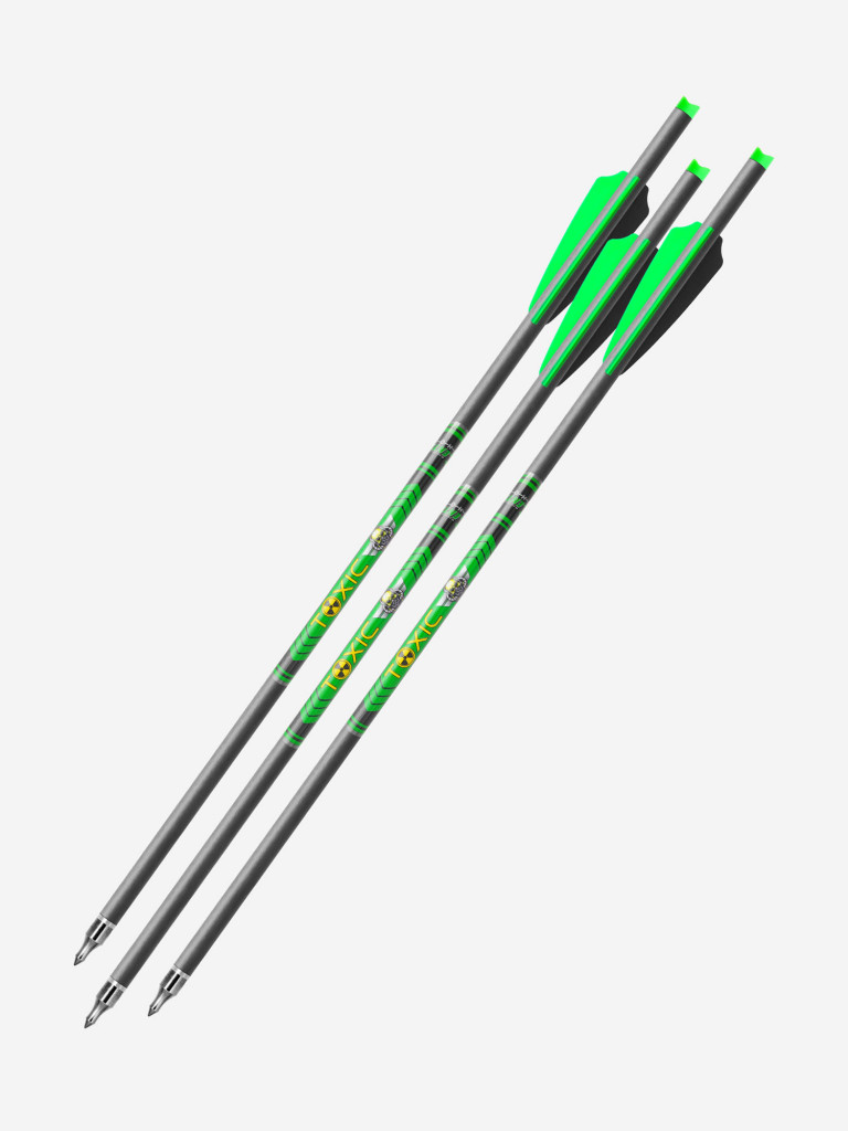 Стрела арбалетная карбоновая Centershot Toxic Carbon 16" Half Moon Nock (6шт.)