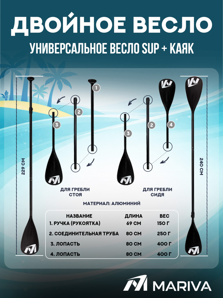 Сапборд двухслойный MARIVA Base Bora 335 см