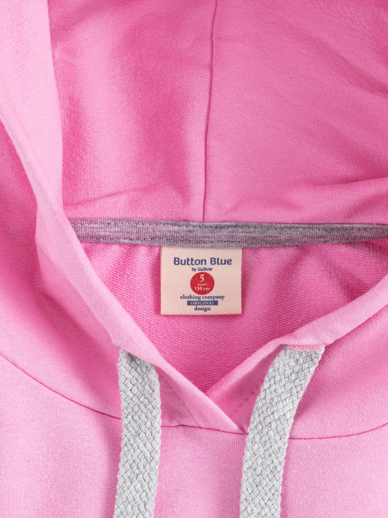 Худи оверсайз с капюшоном розовое для девочки Button Blue