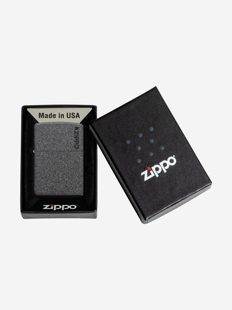 Зажигалка бензиновая ветроустойчивая Zippo Logo Iron Stone