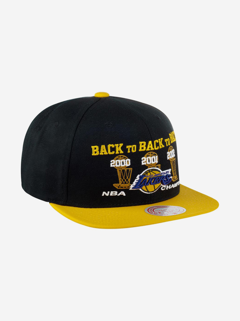 Бейсболка с прямым козырьком MITCHELL NESS HHSS4196-LALYYPPPBKGD Los Angeles Lakers NBA (черный)