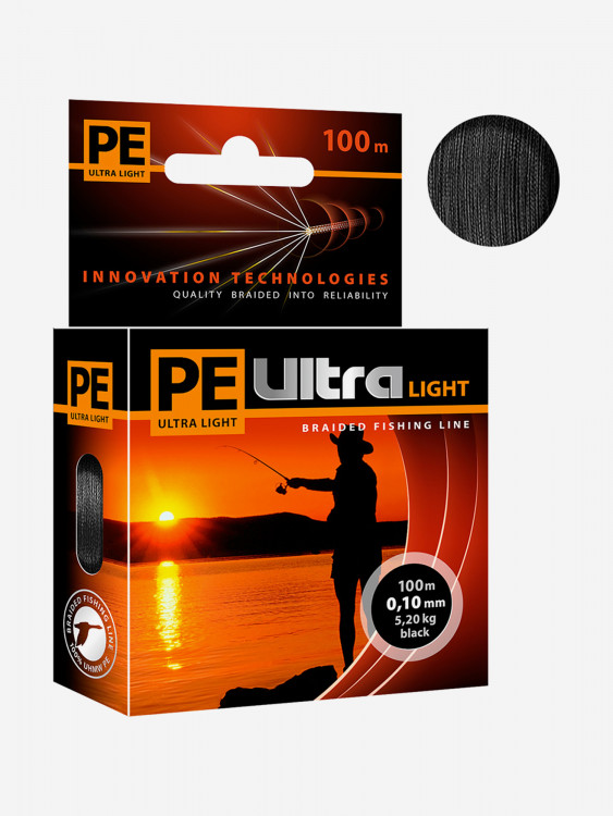 Плетеный шнур для рыбалки AQUA PE ULTRA LIGHT Black 0,10mm 100m