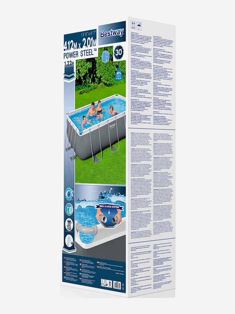 Бассейн каркасный Bestway 56456 Power Steel 412х201х122см фильтр-насос 2006л/ч, лестница, поплавок-дозатор