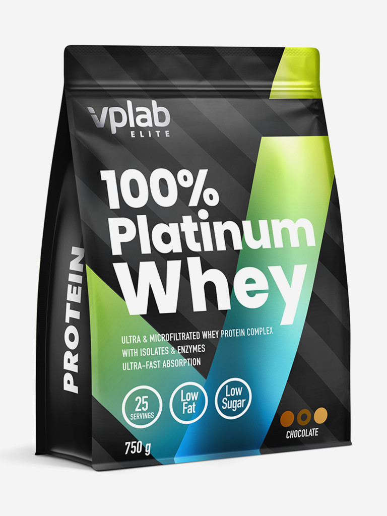 Протеин Vplab Nutrition 100% Platinum Whey "Шоколад", 750 г
