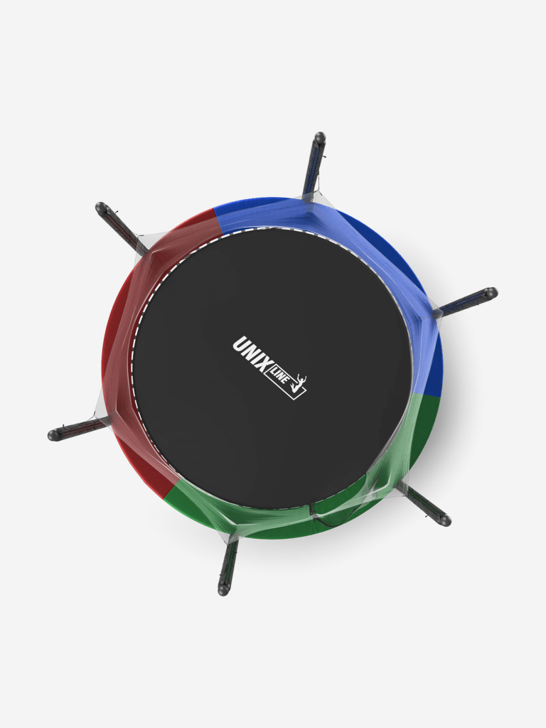 Батут каркасный UNIX Line Simple 8 ft Color с внутренней защитной сеткой, общий диаметр 244 см, до 140 кг